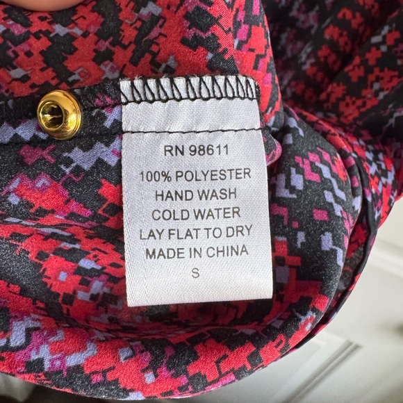 Eight Sixty Abstract Print Long Sleeve Mini Dress Work Cocktail Red Black Small - Picture 7 of 7